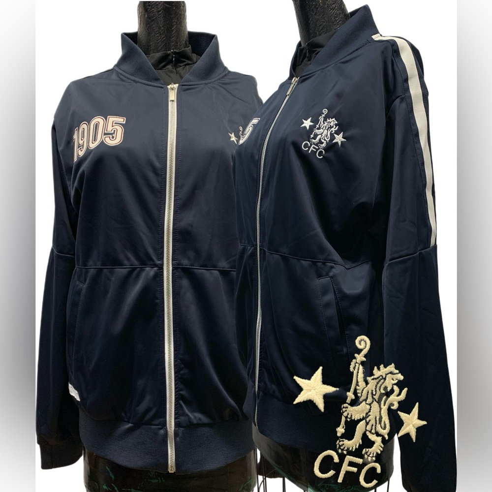 Chelsea FC Futbol Men's Blue Track Jacket 1905 Patch & Soccer Team Logo Sz XL
